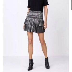 Anthropologie Current Air Women's La Sardinia Smoked Skirt Gun Metal M